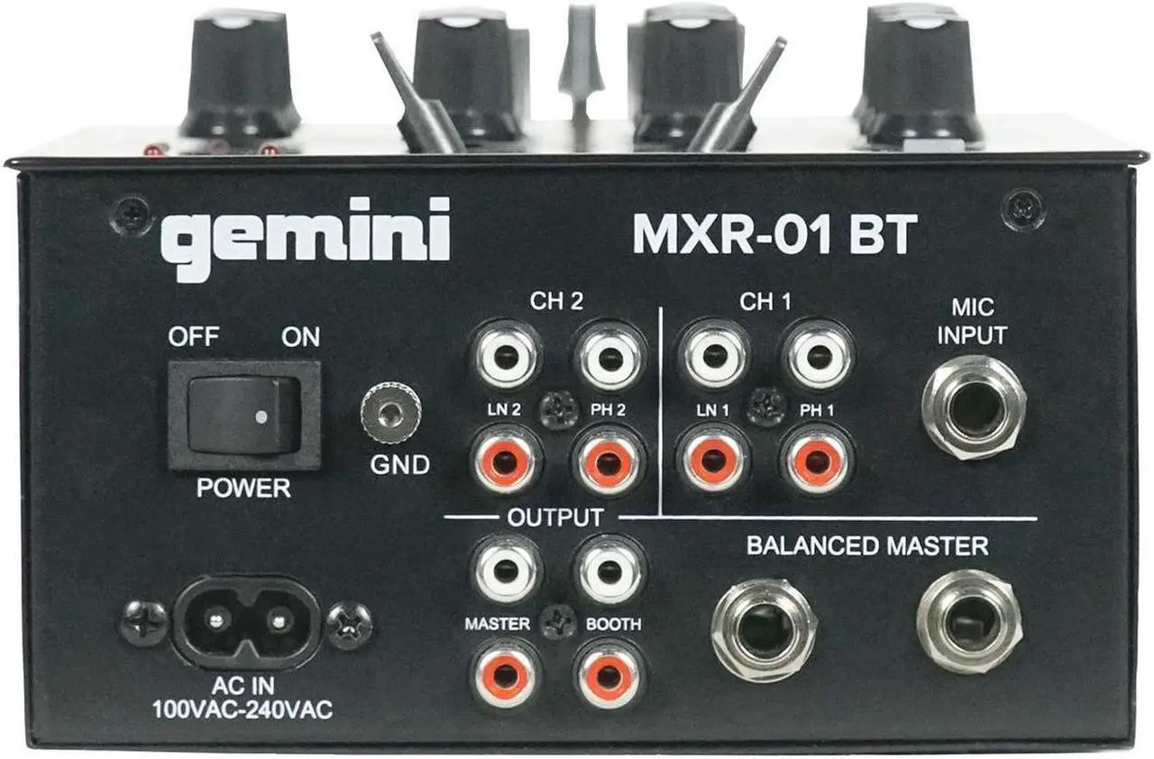 Alt view image 3 of 20 - Gemini MXR-01BT 2-Channel Professional DJ Mixer with Wireless Bluetooth