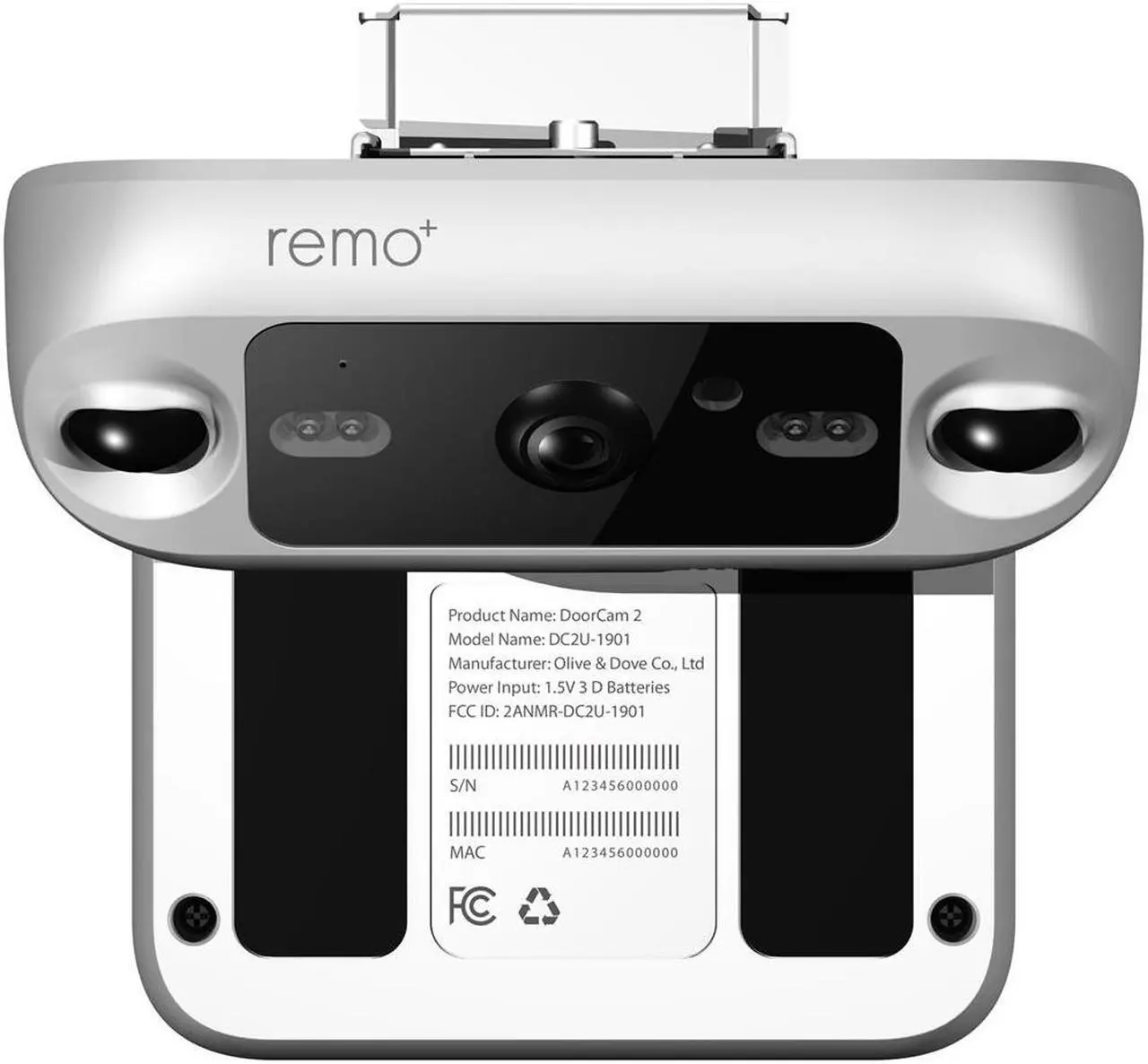 Alt view image 3 of 17 - Remo+ DoorCam 2 Full HD Over-the-Door Smart Security Camera, White #DCM2M