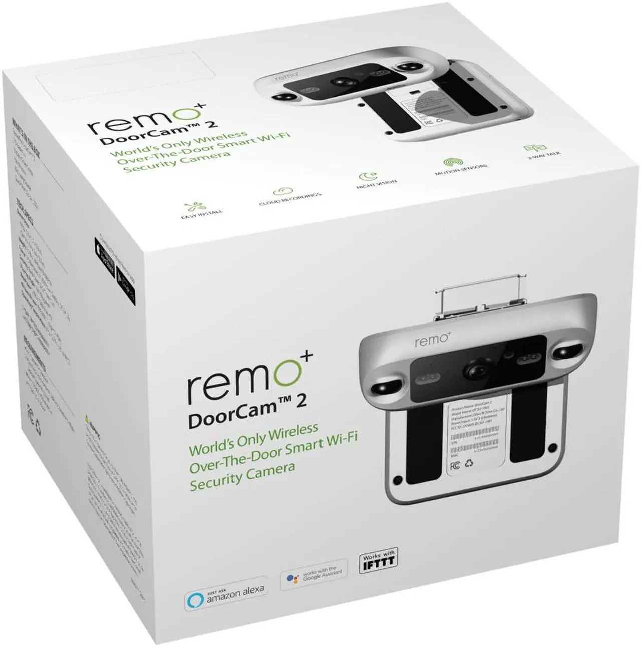 Alt view image 5 of 17 - Remo+ DoorCam 2 Full HD Over-the-Door Smart Security Camera, White #DCM2M