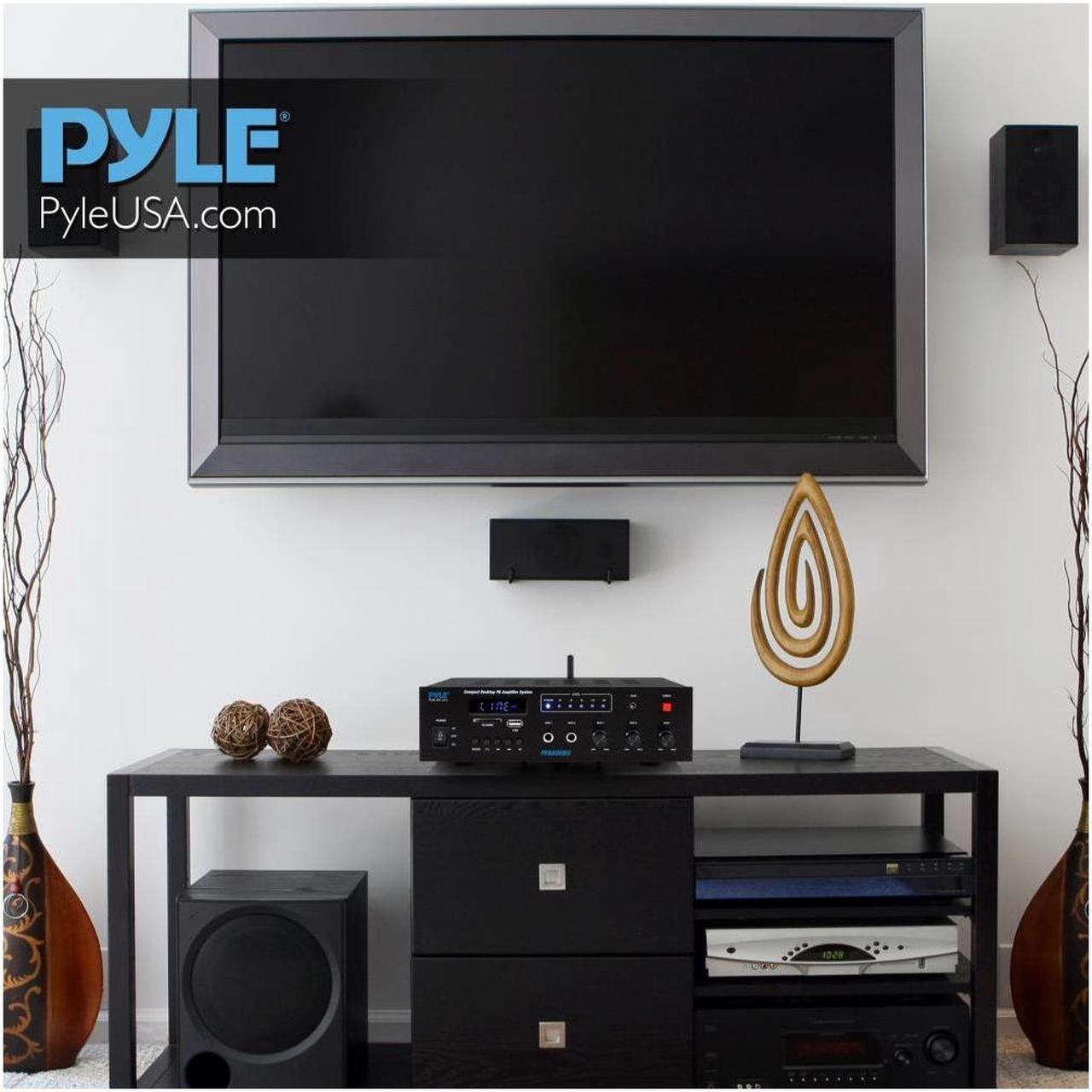 Alt view image 12 of 20 - Bluetooth Public Address Amplifier - Compact PA Speaker & Microphone Receiver System with (2) Mic Inputs, MP3/USB/SD Readers, FM Radio (300 Watt)