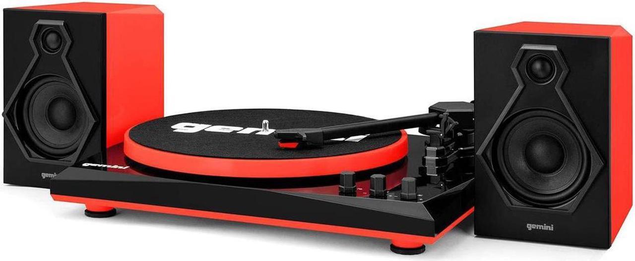 Main image of Gemini TT-900BR Vinyl Record Player Turntable w/Bluetooth & Speakers, Black/Red