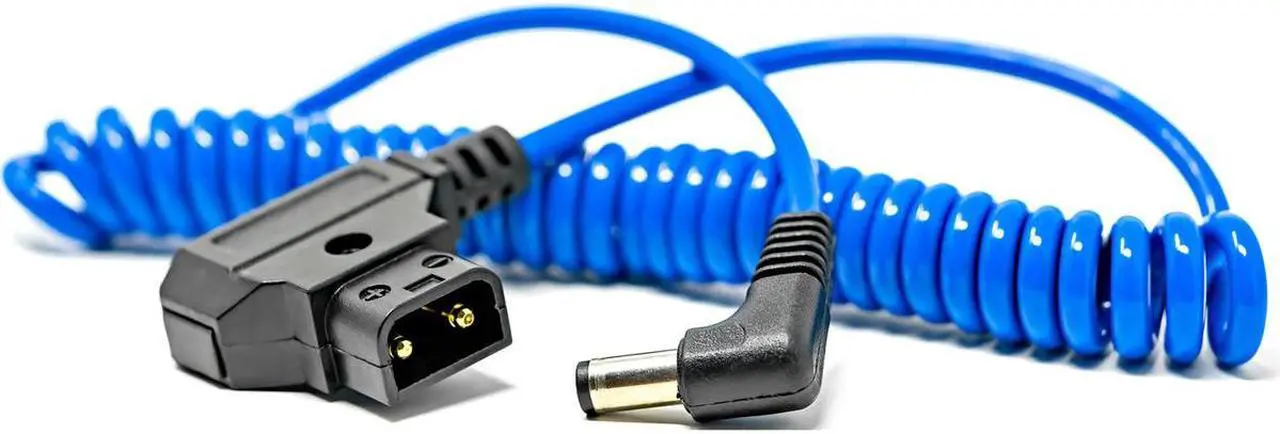 Main image of Kondor Blue D-Tap to DC Barrel Right-Angle Coiled Cable, 5.5x2.5mm, Blue #KB-700