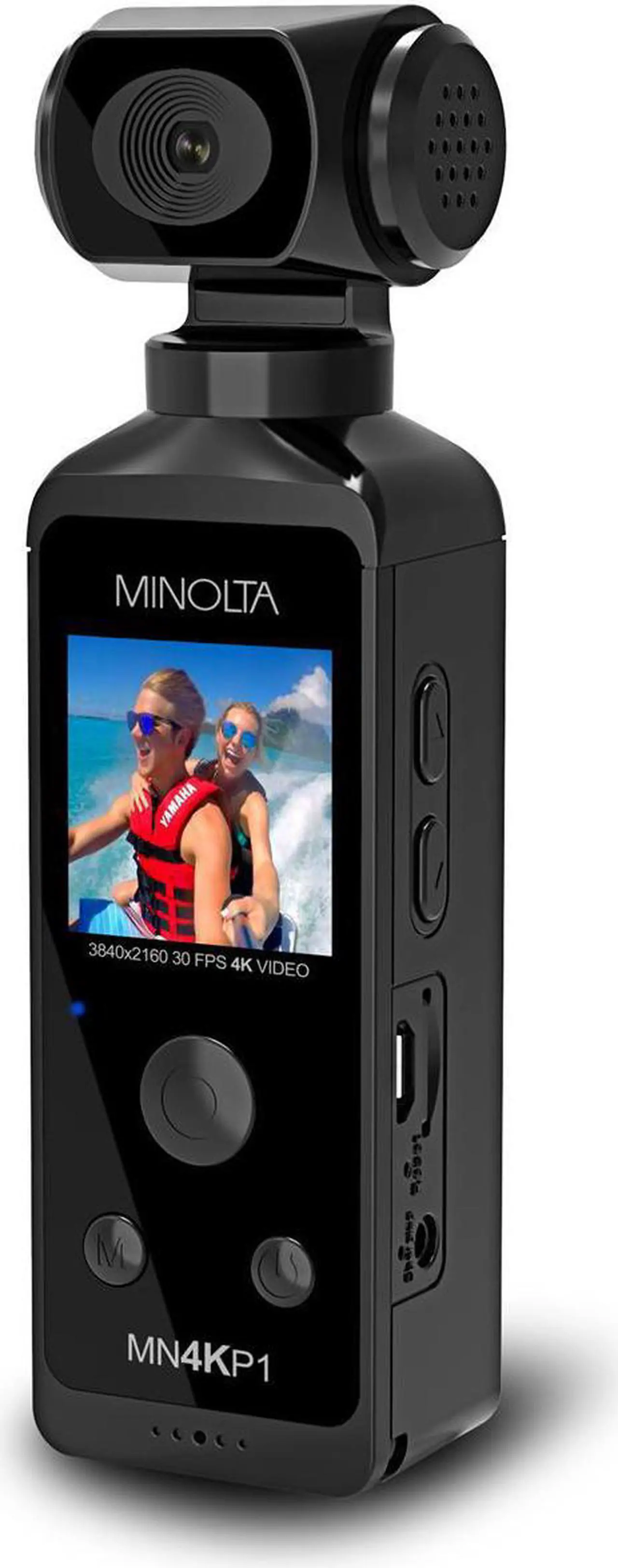 Alt view image 2 of 13 - Minolta MN4KP1 4K Ultra HD Wi-Fi Enabled Pocket Camcorder, Black