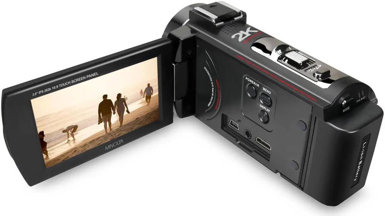 Alt view image 4 of 6 - Minolta MN2K10NV 2K Ultra HD Camcorder with 3" Touchscreen and Infrared Night Vision, Black