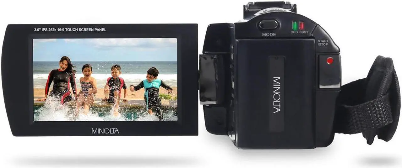 Alt view image 5 of 6 - Minolta MN2K10NV 2K Ultra HD Camcorder with 3" Touchscreen and Infrared Night Vision, Black