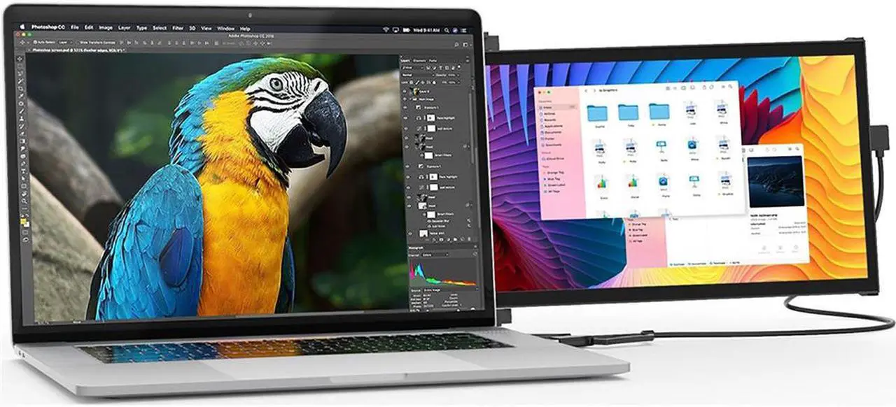 Alt view image 3 of 20 - Mobile Pixels DUEX Plus 13.3" 16:9 FHD Portable Laptop LCD Monitor, Deep Gray