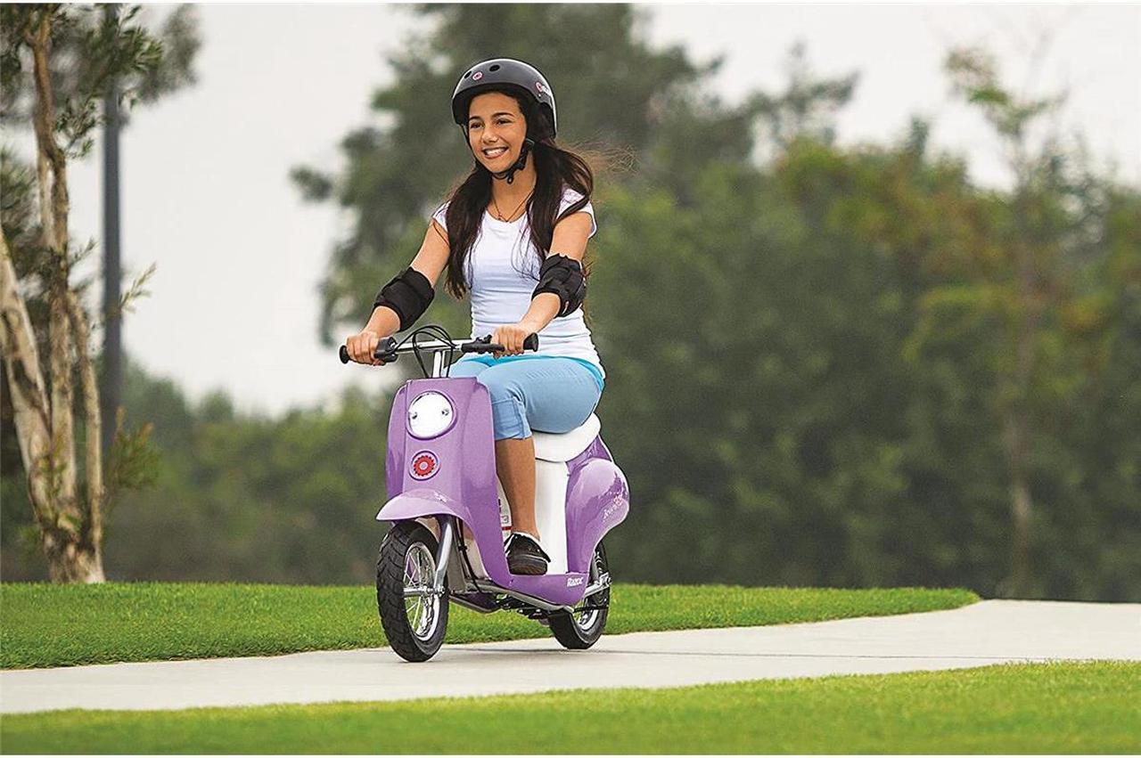 Alt view image 8 of 9 - Pocket Mod Miniature Euro Electric Scooter - Purple