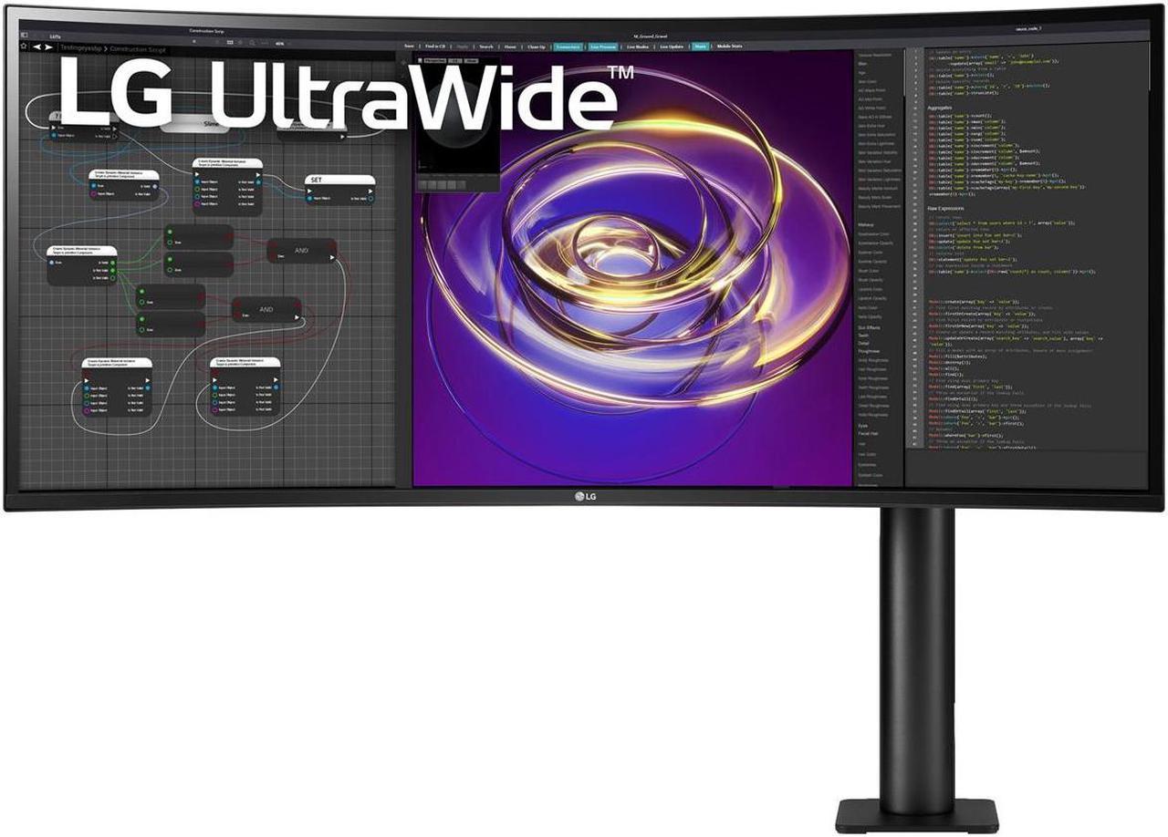 LG 34WP88C-B 34" 21:9 UltraWide QHD IPS Curved Monitor with Ergo Stand