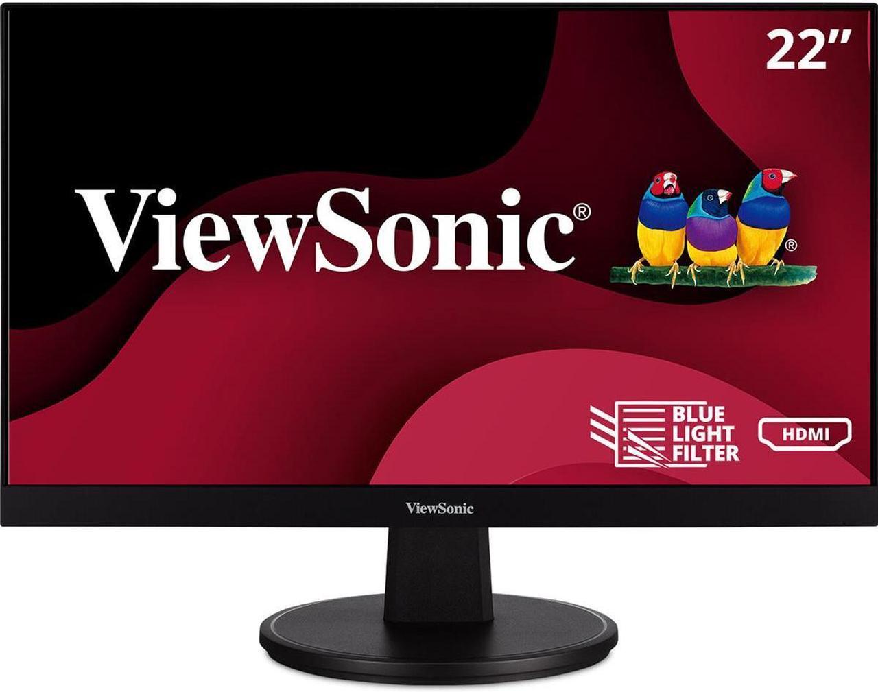 ViewSonic VA2247-MH 22 Inch Full HD 1080p Monitor with Ultra-Thin Bezel, Adaptive Sync, 75 Hz, Eye Care, HDMI, VGA Inputs for Home and Office