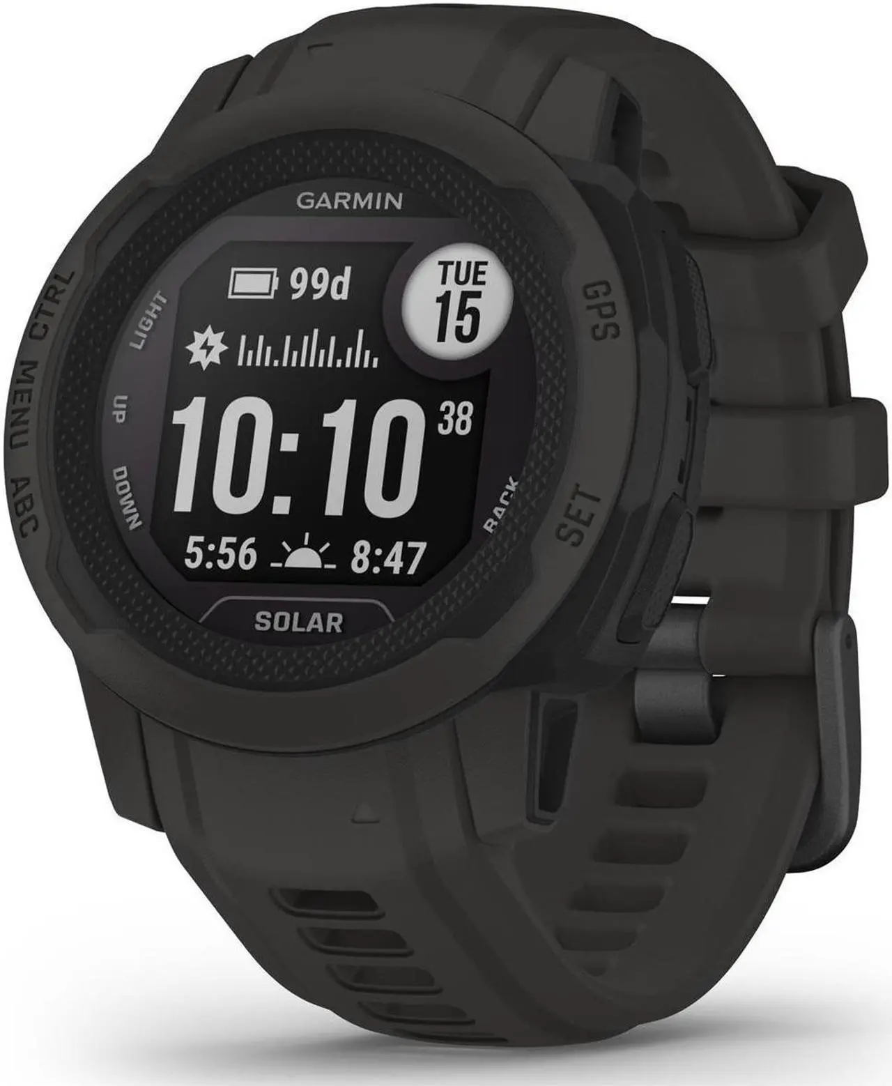 Main image of Garmin Instinct 2S Solar, Graphite | Solar Charging GPS Smart Watch 010-02564-10