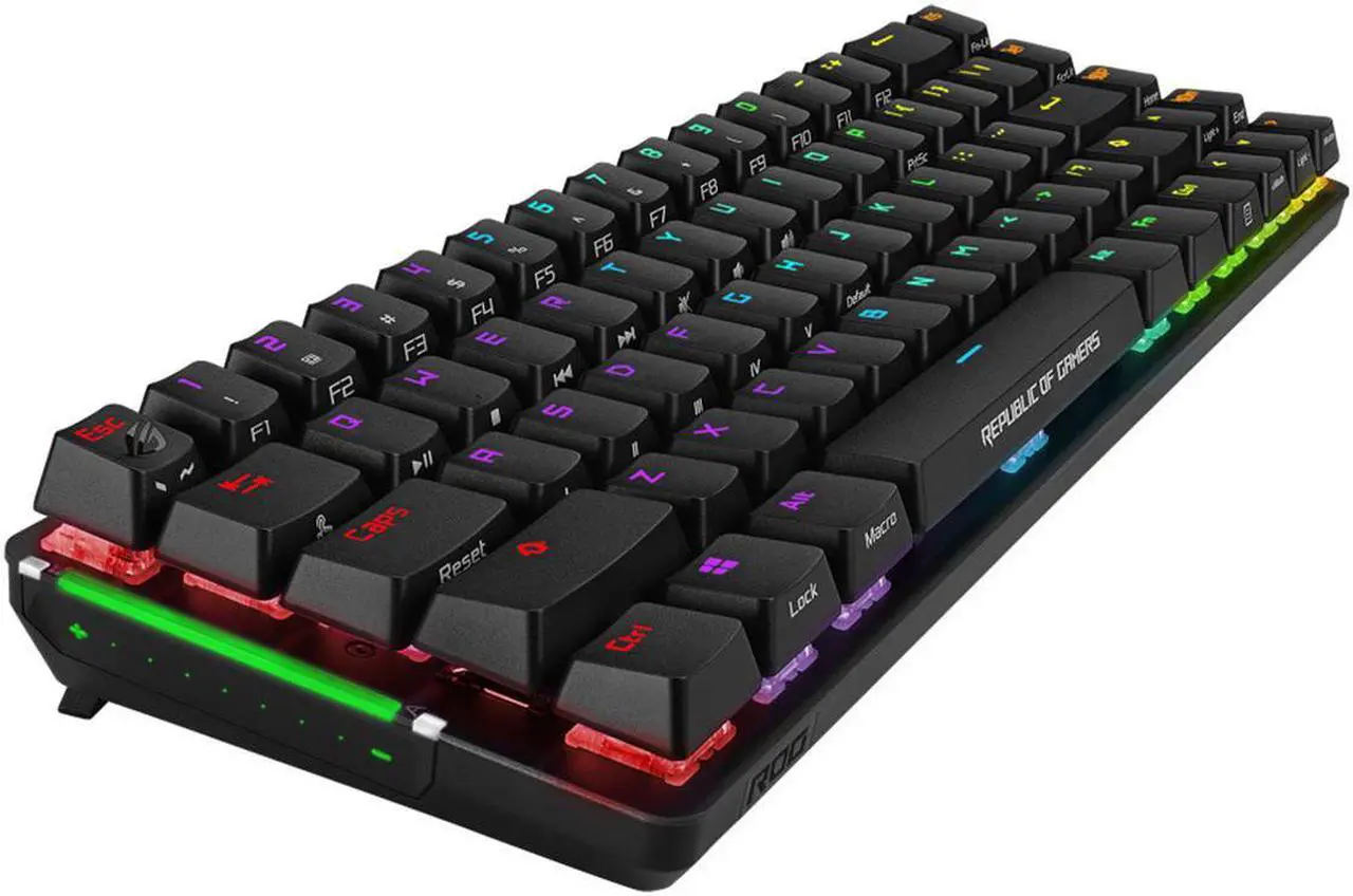 Alt view image 9 of 12 - ASUS ROG Falchion NX 65% Wireless RGB Gaming Mechanical Keyboard | ROG NX Brown Tactile Switches, PBT Doubleshot Keycaps, Wired / 2.4G Hz, Touch Panel, Keyboard Cover Case, Macro Support