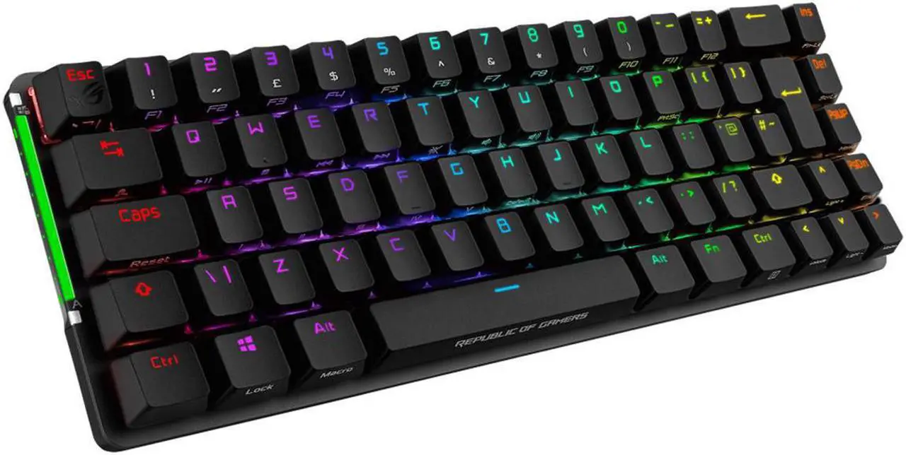 Alt view image 10 of 12 - ASUS ROG Falchion NX 65% Wireless RGB Gaming Mechanical Keyboard | ROG NX Brown Tactile Switches, PBT Doubleshot Keycaps, Wired / 2.4G Hz, Touch Panel, Keyboard Cover Case, Macro Support