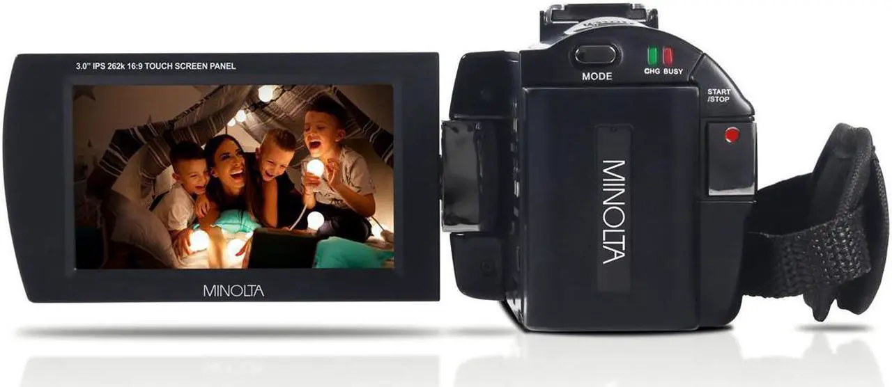 Alt view image 3 of 9 - Minolta MN4K25NV 4K Ultra HD 30MP 3" Touchscreen Camcorder with Night Vision, Black