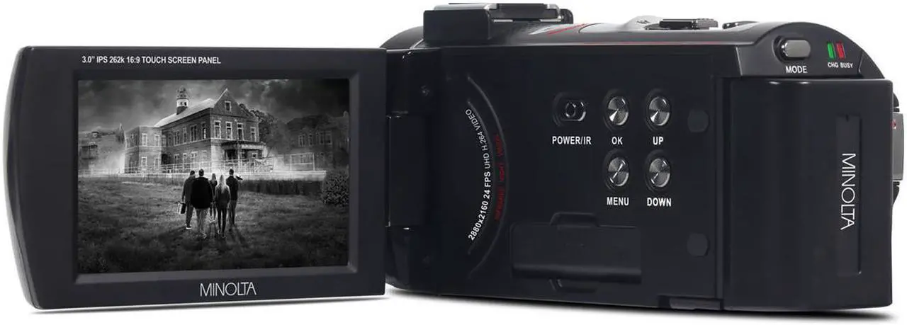 Alt view image 5 of 9 - Minolta MN4K25NV 4K Ultra HD 30MP 3" Touchscreen Camcorder with Night Vision, Black