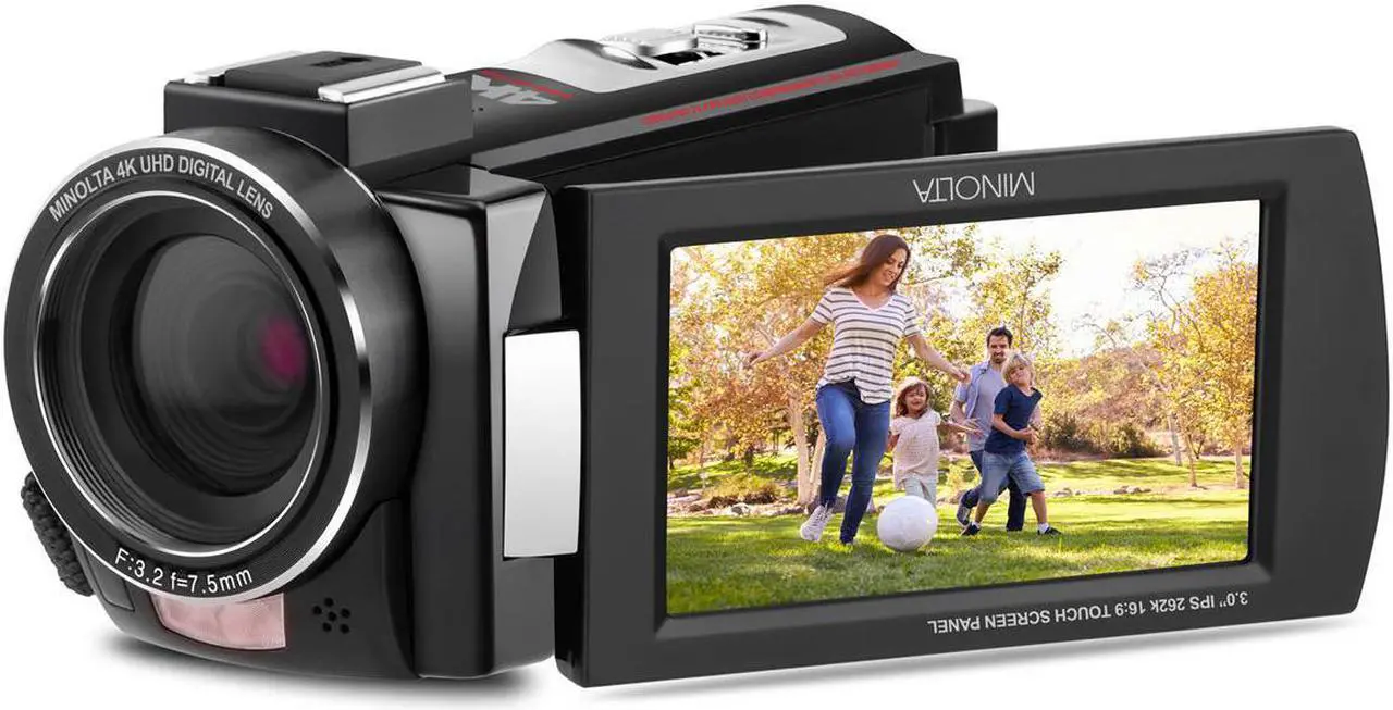 Alt view image 6 of 9 - Minolta MN4K25NV 4K Ultra HD 30MP 3" Touchscreen Camcorder with Night Vision, Black