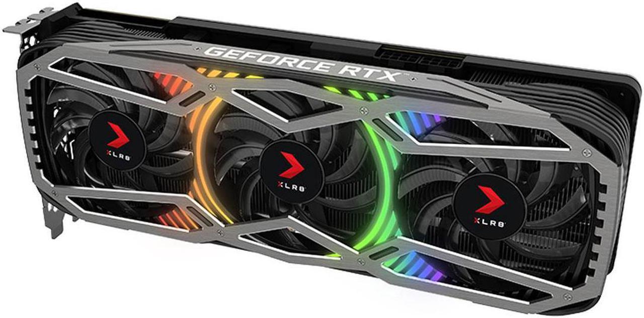 Alt view image 13 of 18 - PNY GeForce RTX 3070 8GB XLR8 Gaming Revel Epic-X RGB Triple Fan Graphics Card LHR VCG30708LTFXPPB