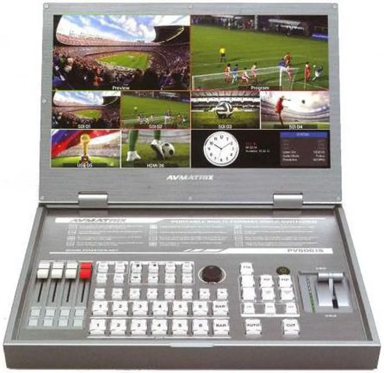 Alt view image 6 of 8 - AVMATRIX PVS0615 6CH Multi-Format Video Switcher Portable All-in-One Design with 15.6 inch FHD LCD Display 6 Channel inputs: 4×SDI and 2×DVI-I/HDMI/VGA/USB
