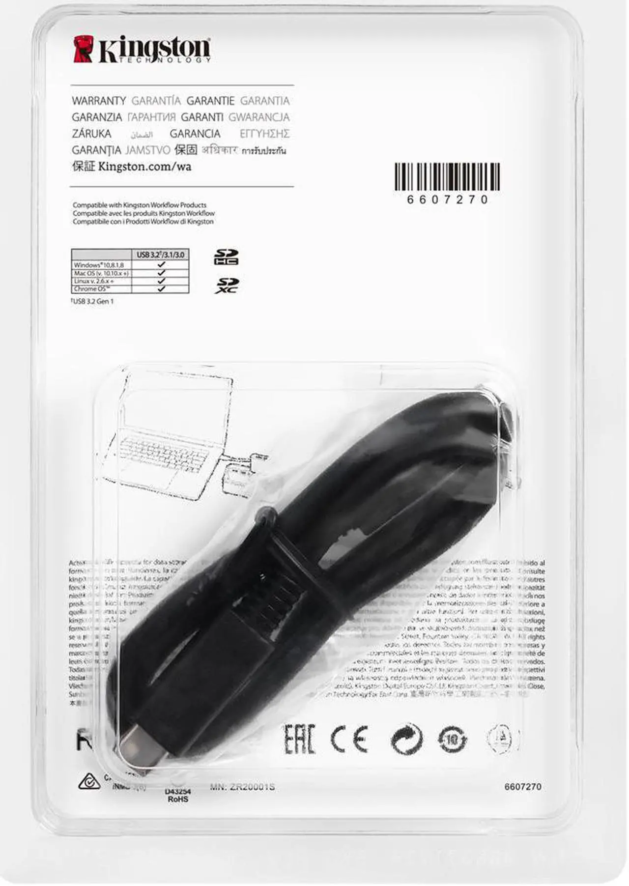 Alt view image 9 of 16 - Kingston USB3.2 Gen1 Workflow Dual-Slot SDHC/SDXC UHS-II Card Reader WFSSD