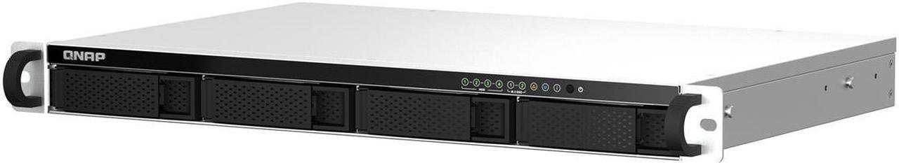 Alt view image 2 of 11 - Qnap TS-464eU 4-Bay 1U Short-Depth Rackmount NAS/iSCSI IP-SAN, Single PSU