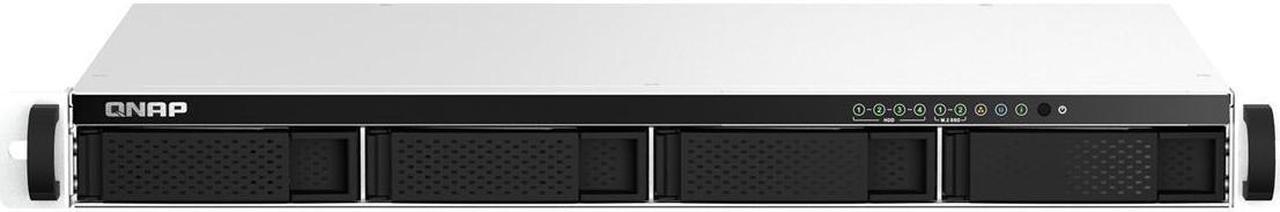 Alt view image 5 of 11 - Qnap TS-464eU 4-Bay 1U Short-Depth Rackmount NAS/iSCSI IP-SAN, Single PSU