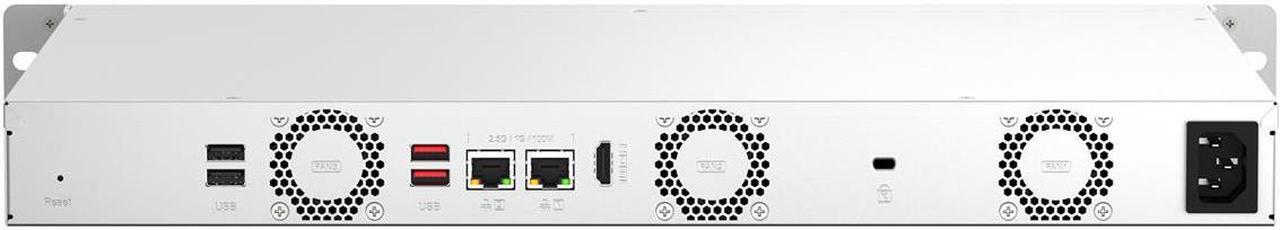 Alt view image 6 of 11 - Qnap TS-464eU 4-Bay 1U Short-Depth Rackmount NAS/iSCSI IP-SAN, Single PSU