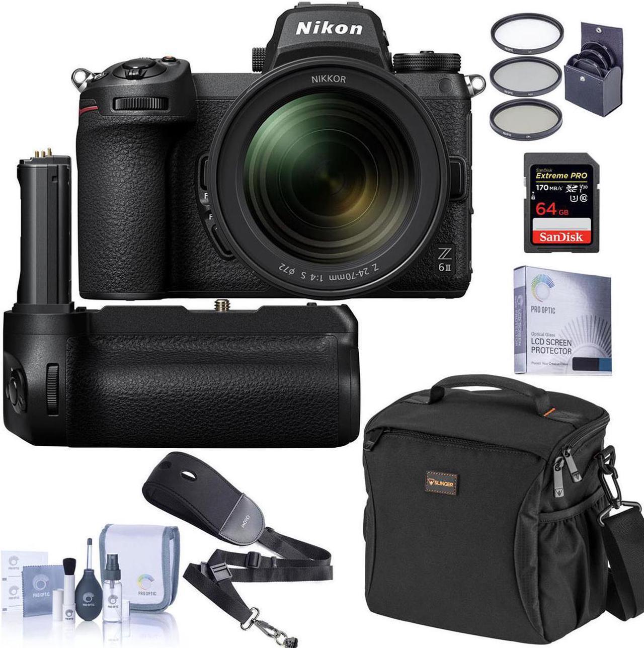 Main image of Nikon Z 6II Mirrorless Camera with 24-70mm f/4 Lens with Battery Grip Kit