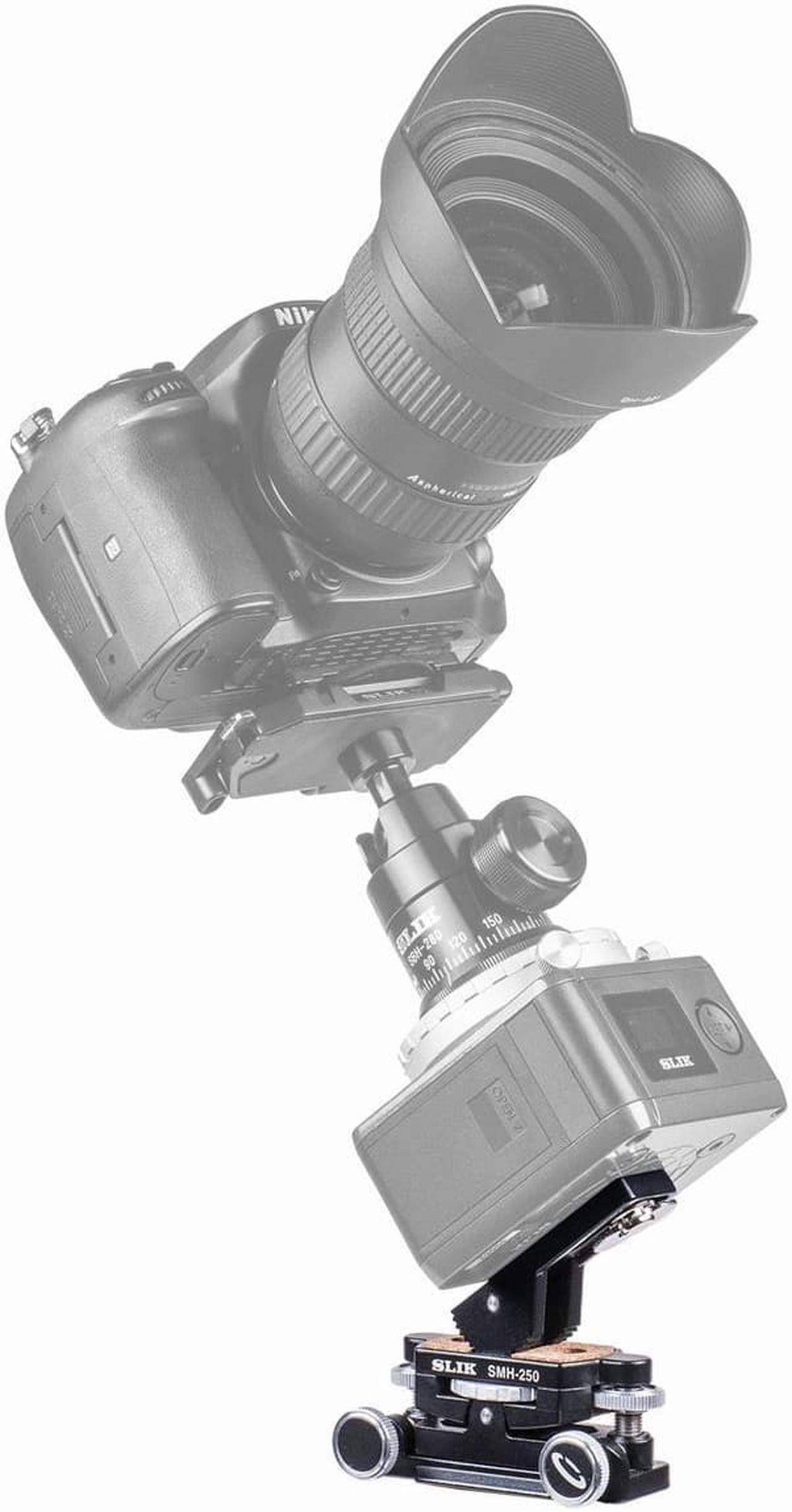 Alt view image 7 of 8 - slik smh-250 micro movement adjust tripod head, black (618-804)