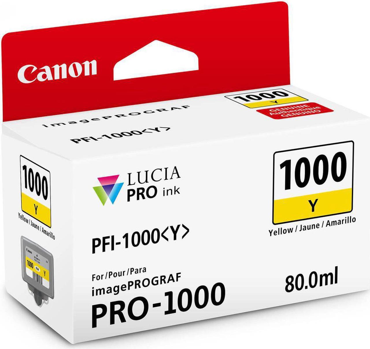 Alt view image 6 of 8 - Canon PFI-1000 Y LUCIA PRO Yellow Ink Tank (80ml)