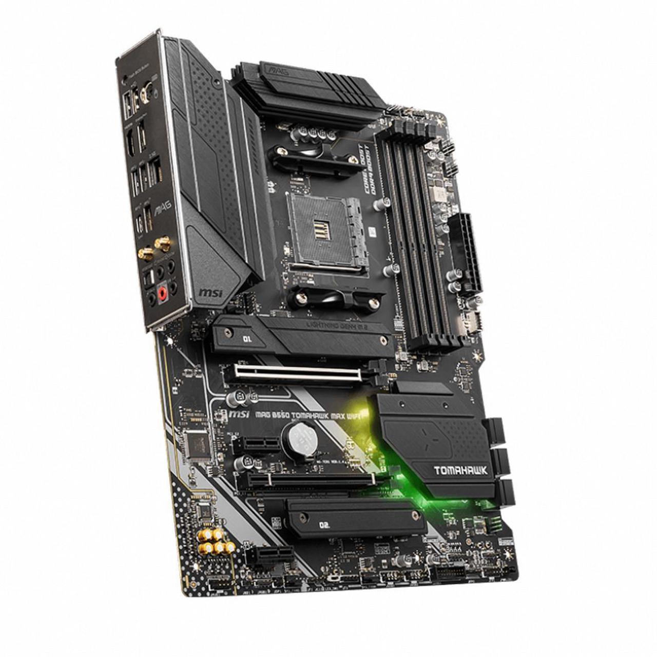 Alt view image 5 of 7 - MSI MAG B550 TOMAHAWK MAX WIFI, AMD B550 ATX AM4, 4 Dimm DDR4, PCIE 4.0, M.2 x 2, USB 3.2 Ports, JRGB JRAINBOW, WIFI 6