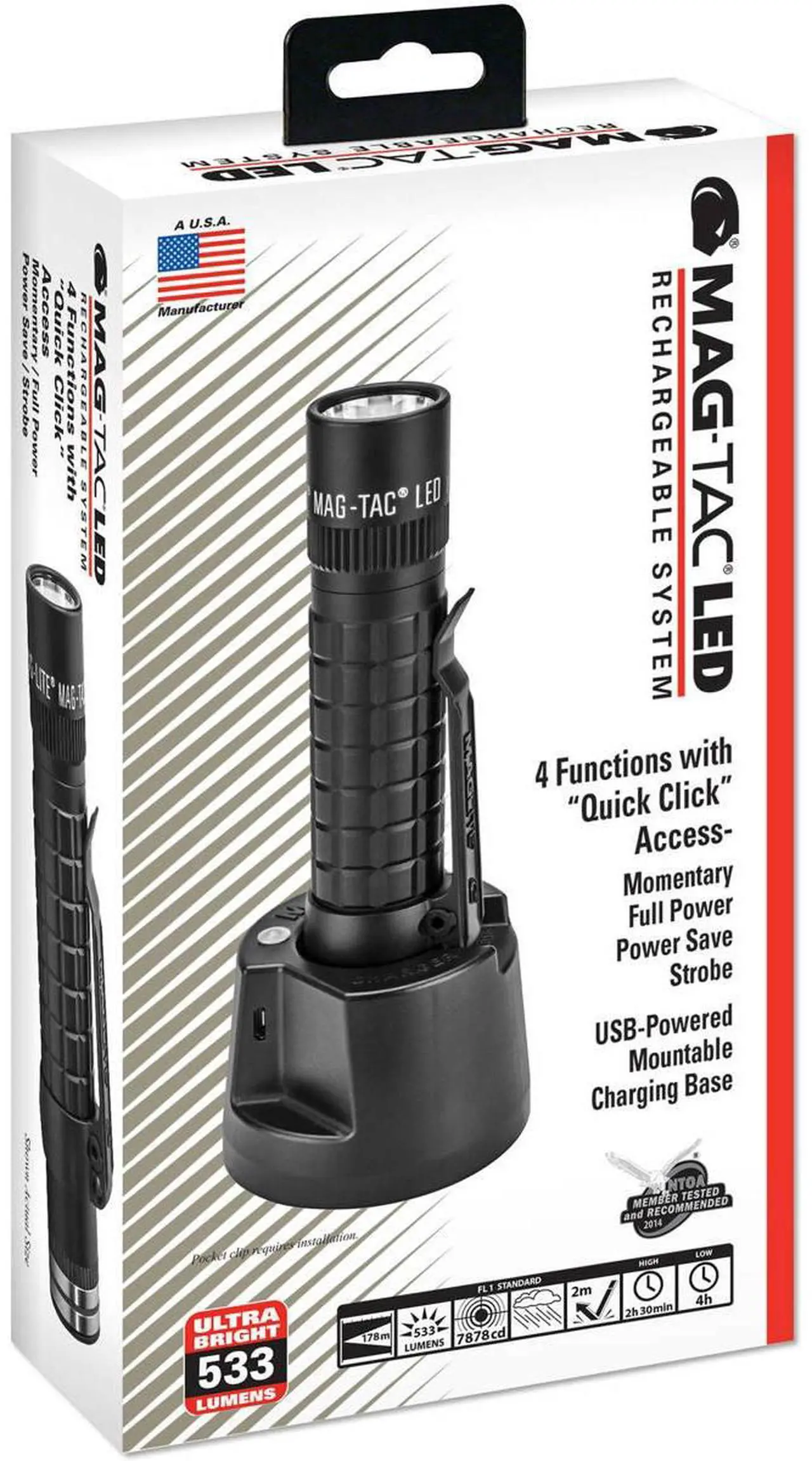 Alt view image 15 of 15 - MAGLITE TRM1RE4 671-Lumen LED MAGTAC Rechargeable Flashlight (Plain Bezel)