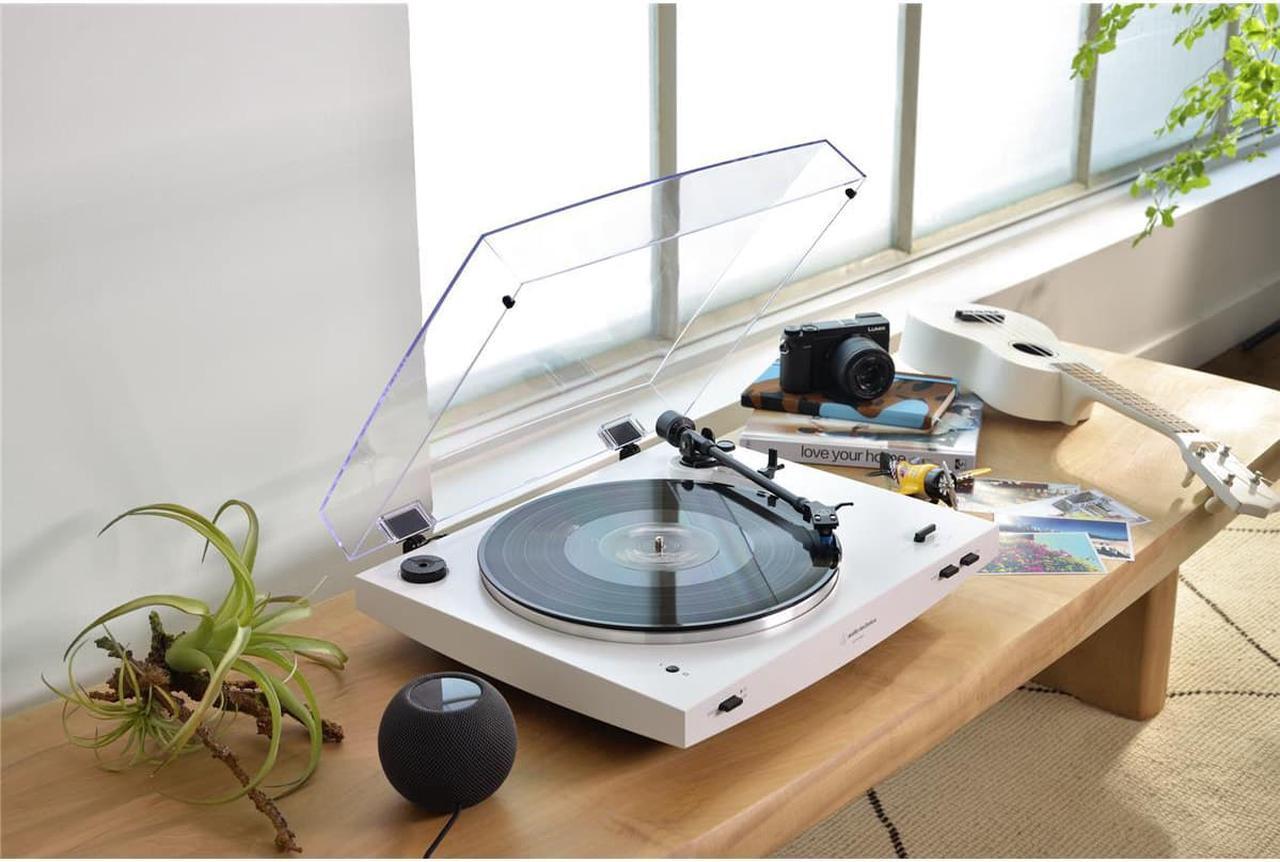 Alt view image 6 of 18 - Audio Technica Wireless & Analog Automatic Belt-Drive Turntable - White