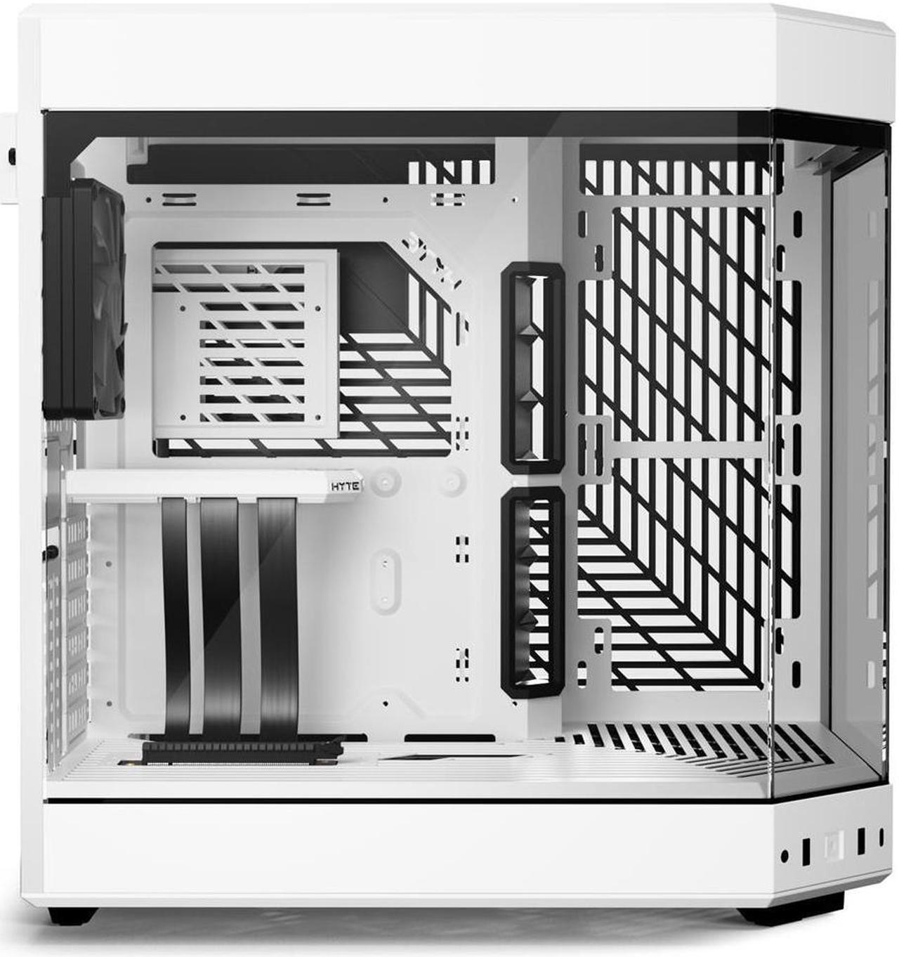 Alt view image 5 of 13 - HYTE Y60 Modern Aesthetic Dual Chamber Panoramic Tempered Glass Mid-Tower ATX Computer Gaming Case with PCIe 4.0 Riser Cable Included, Snow White