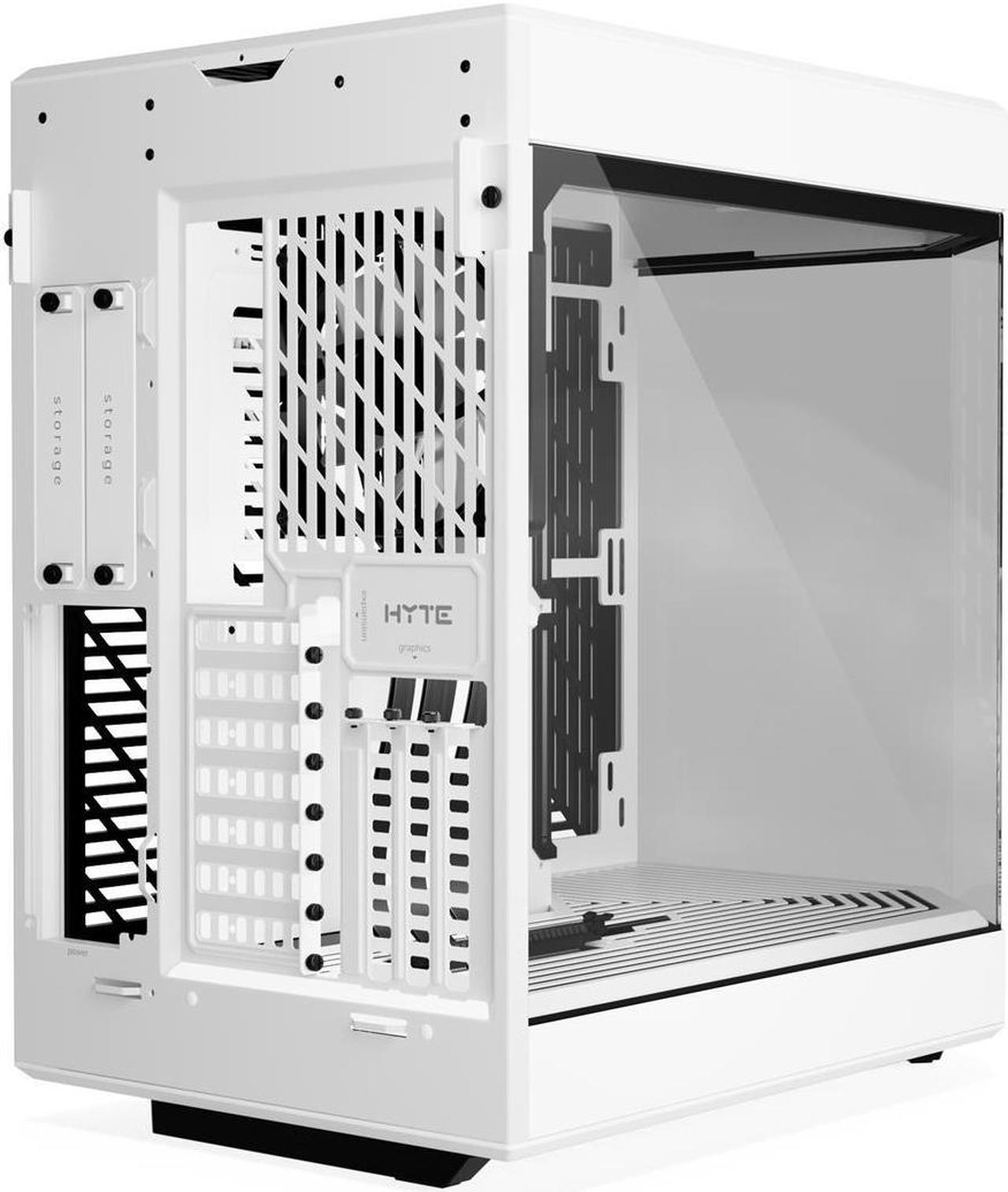 Alt view image 6 of 13 - HYTE Y60 Modern Aesthetic Dual Chamber Panoramic Tempered Glass Mid-Tower ATX Computer Gaming Case with PCIe 4.0 Riser Cable Included, Snow White
