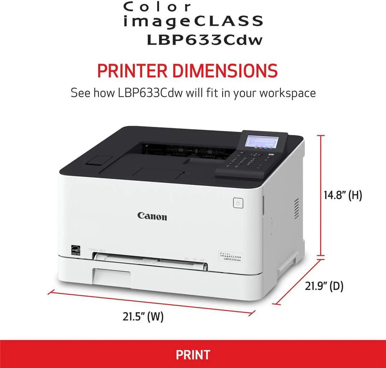 Alt view image 5 of 10 - Canon Color imageCLASS LBP633Cdw Laser Printer 5159C002