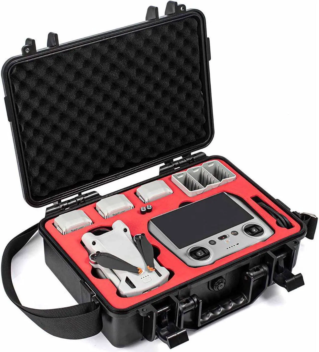 Alt view image 2 of 7 - Aries Waterproof Hard Shell Carrying Case for DJI Mini 3 and Mini 3 Pro, Black