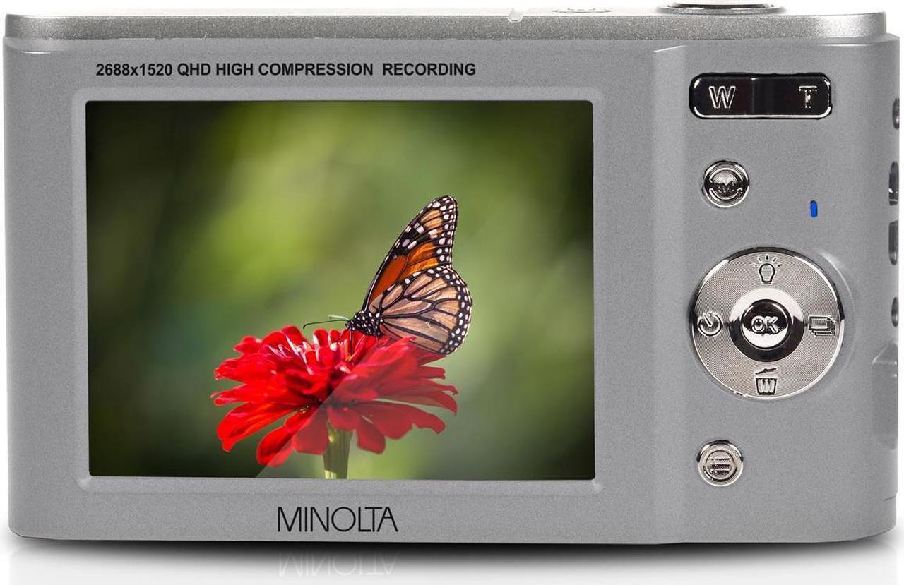 Alt view image 4 of 11 - Minolta MND20-S MND20 16x Digital Zoom 44 MP/2.7K Quad HD Digital Camera (Silver)