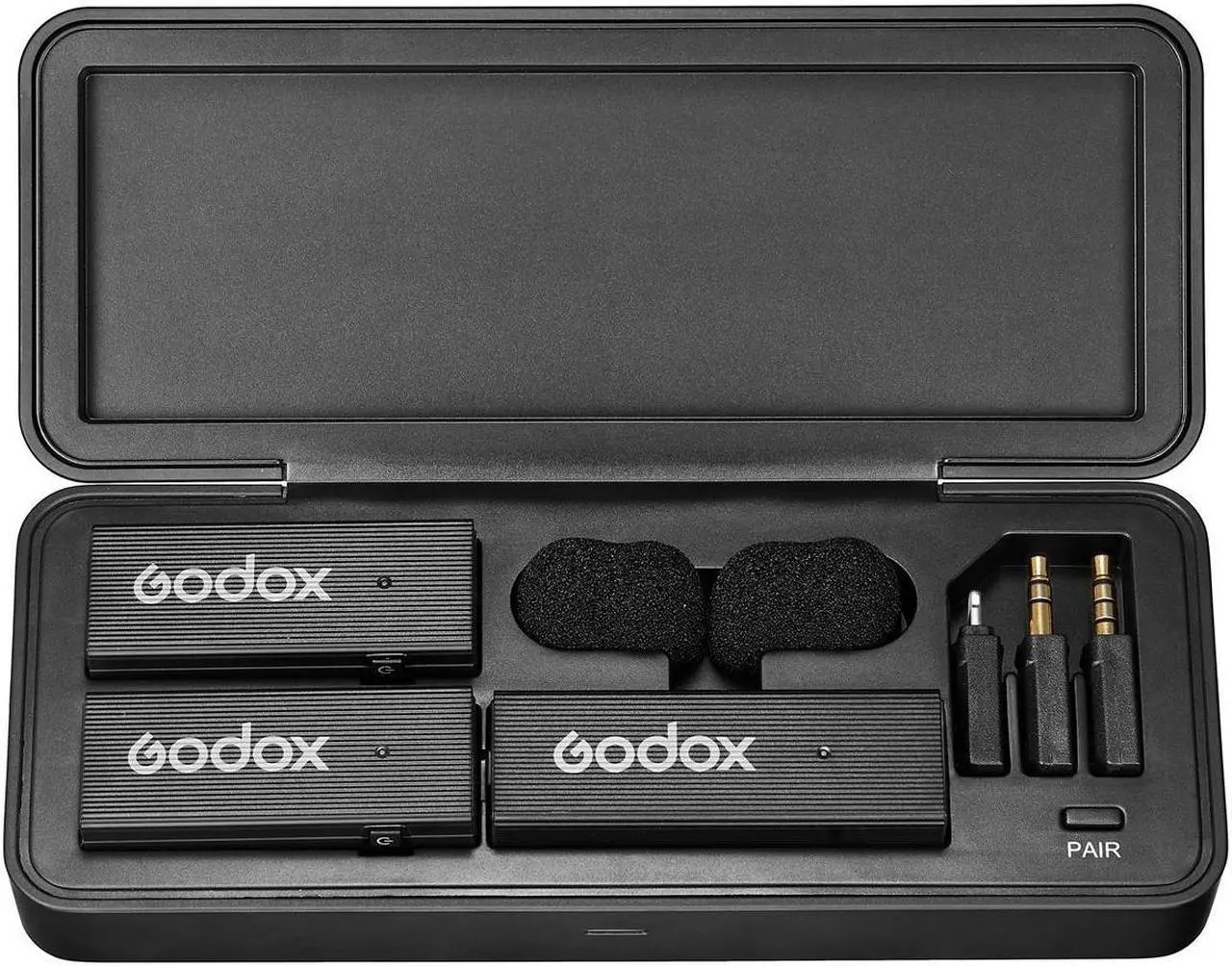 Alt view image 2 of 7 - Godox MoveLink Mini 2.4GHz Lightning Wireless Microphone Kit 2, Classic Black