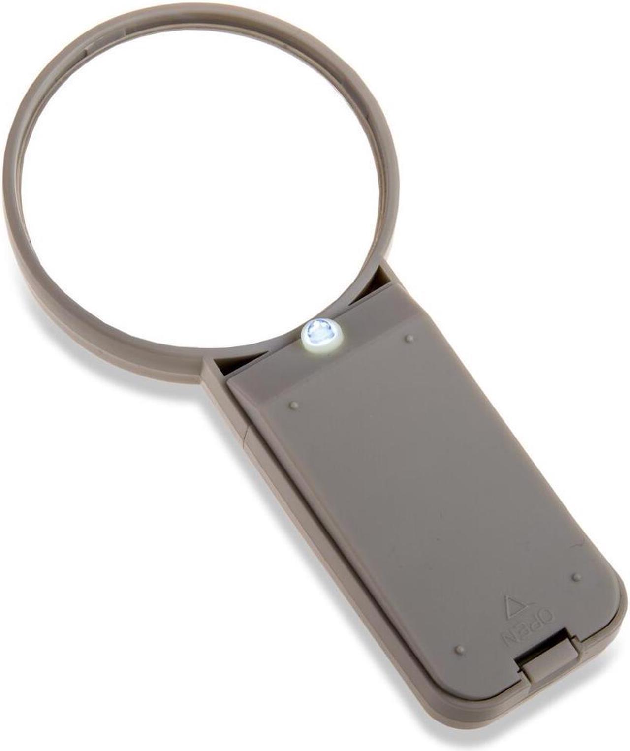 Alt view image 3 of 6 - Carson Illuminated LED Lighted 4X Hand Held 3.0 Aspheric Magnifier (SV-40)