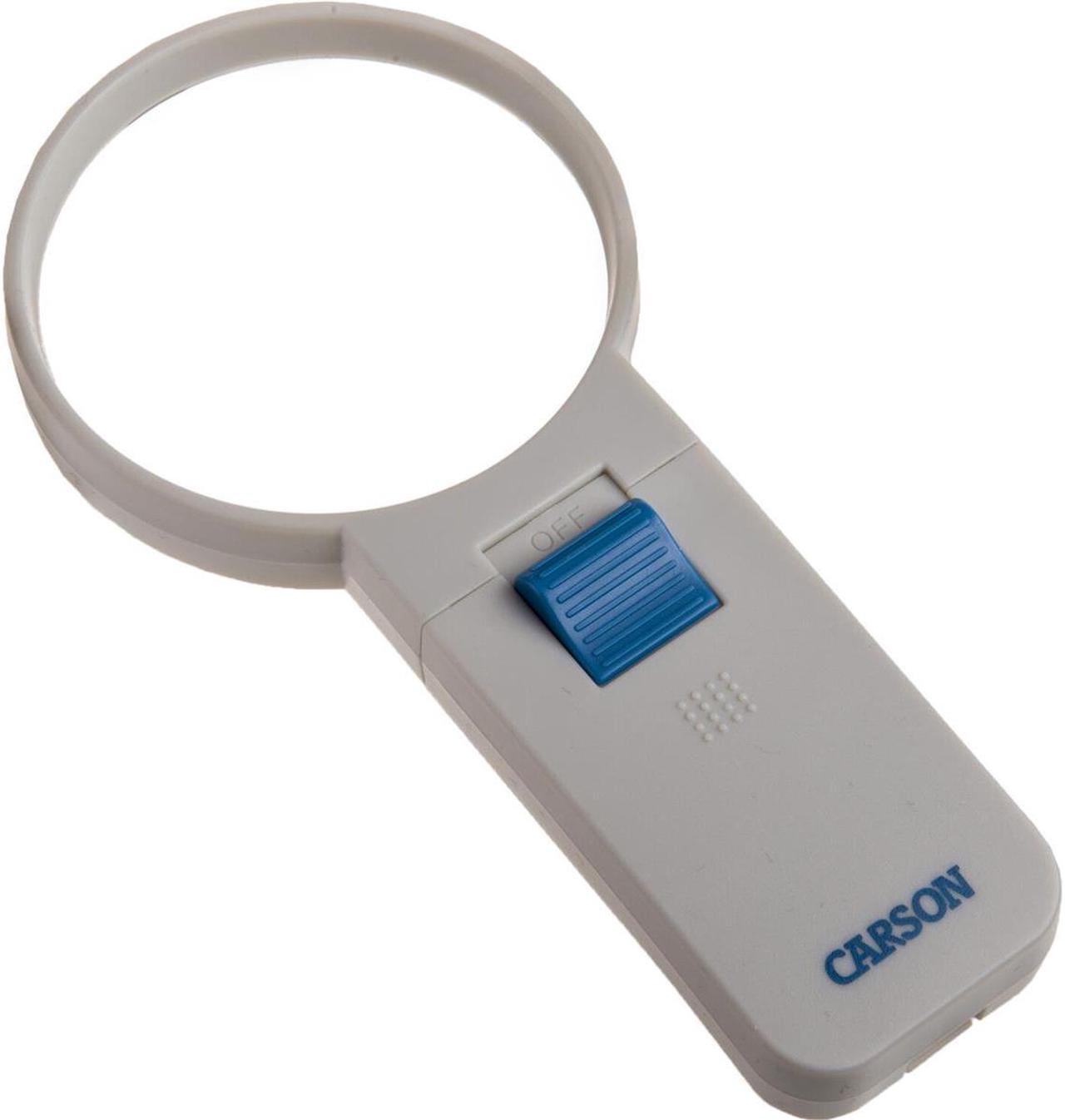 Alt view image 2 of 6 - Carson Illuminated LED Lighted 4X Hand Held 3.0 Aspheric Magnifier (SV-40)