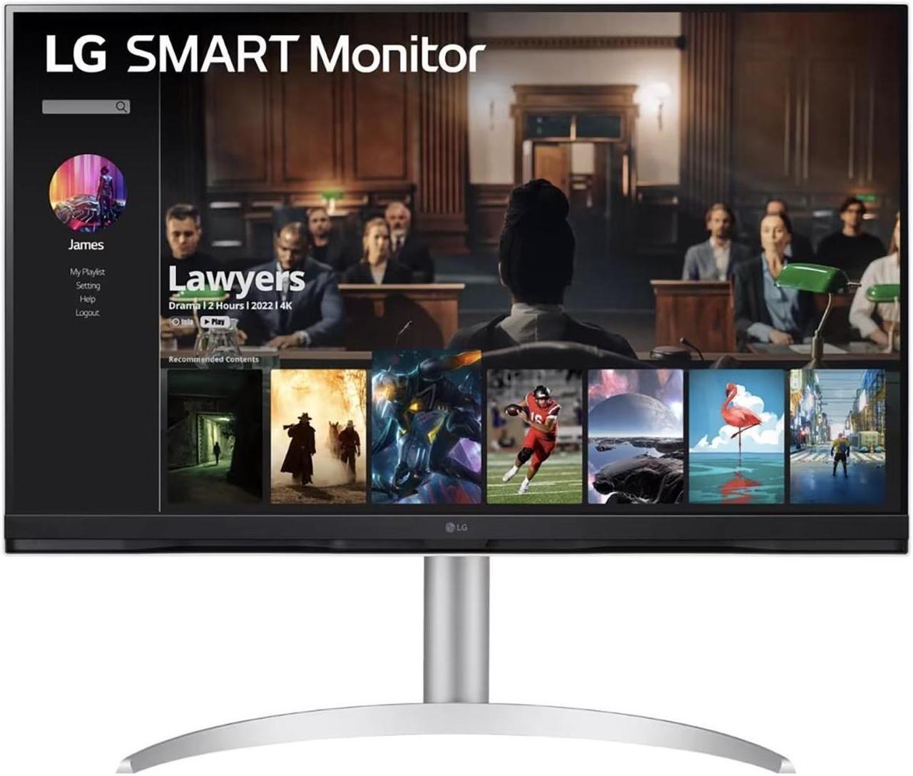 Alt view image 5 of 11 - LG Smart Monitor (32SQ730S) - 32-Inch 4K UHD(3840x2160) Display, webOS Smart Monitor, ThinQ Home, Magic Remote, USB Type-C, Stereo Speakers, AirPlay 2, Screen Share, Bluetooth,Silver