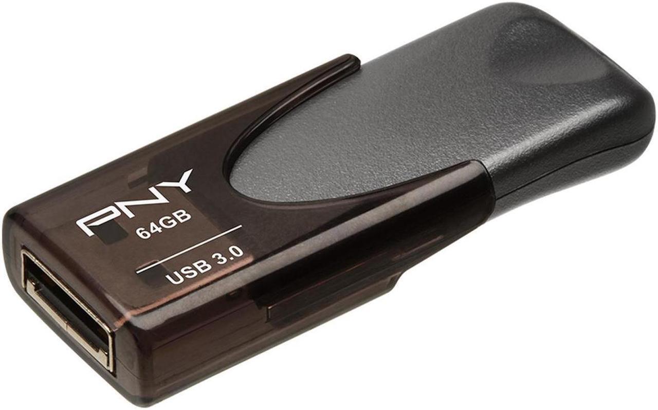 Alt view image 4 of 11 - PNY - Elite Turbo Attache 4 64GB USB 3.0 Type A Flash Drive - Black/Gray
