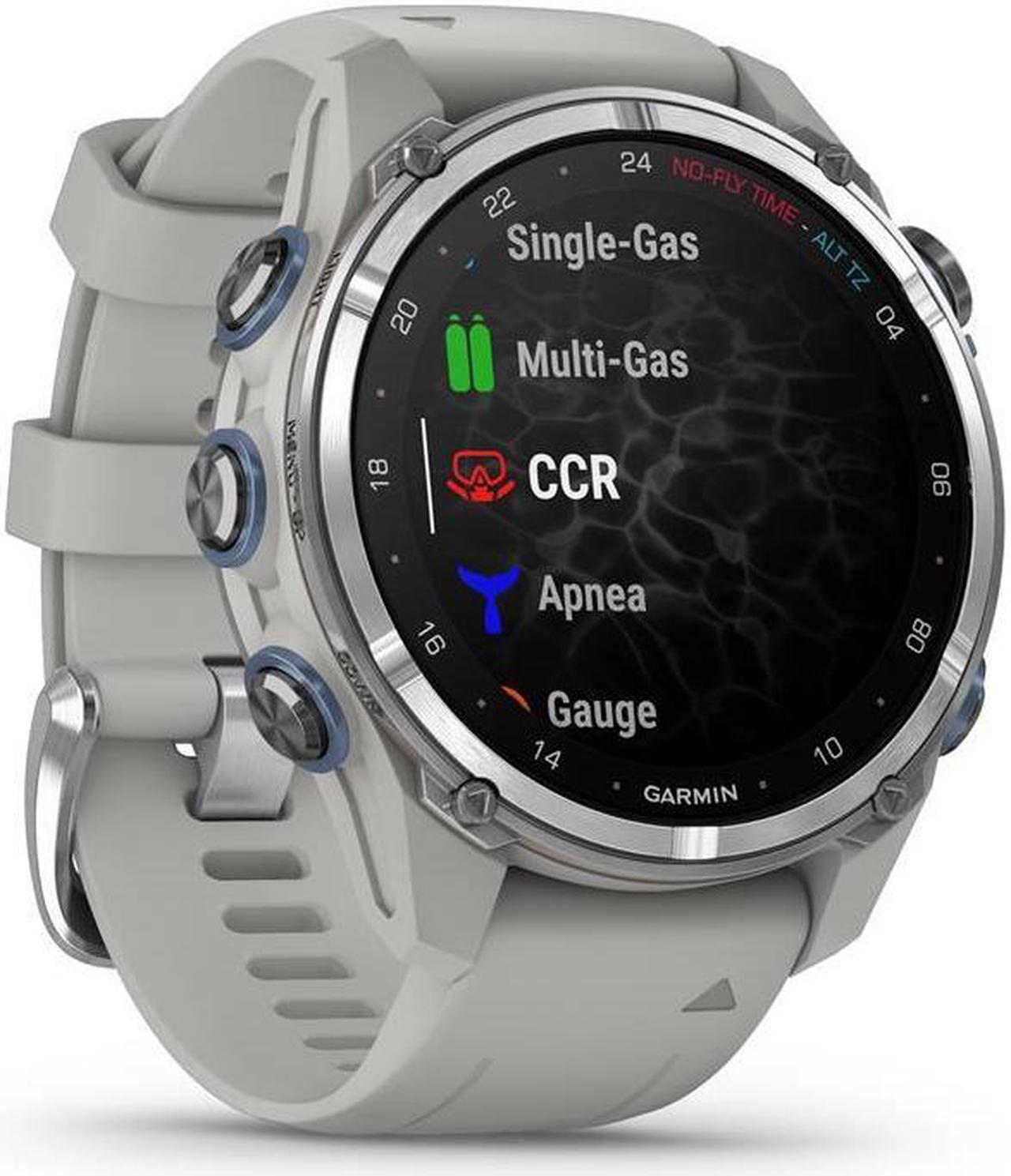 Alt view image 2 of 7 - Garmin Descent Mk3 Dive 43mm GPS Smart Watch, Stainless Steel,Gray Silicone Band
