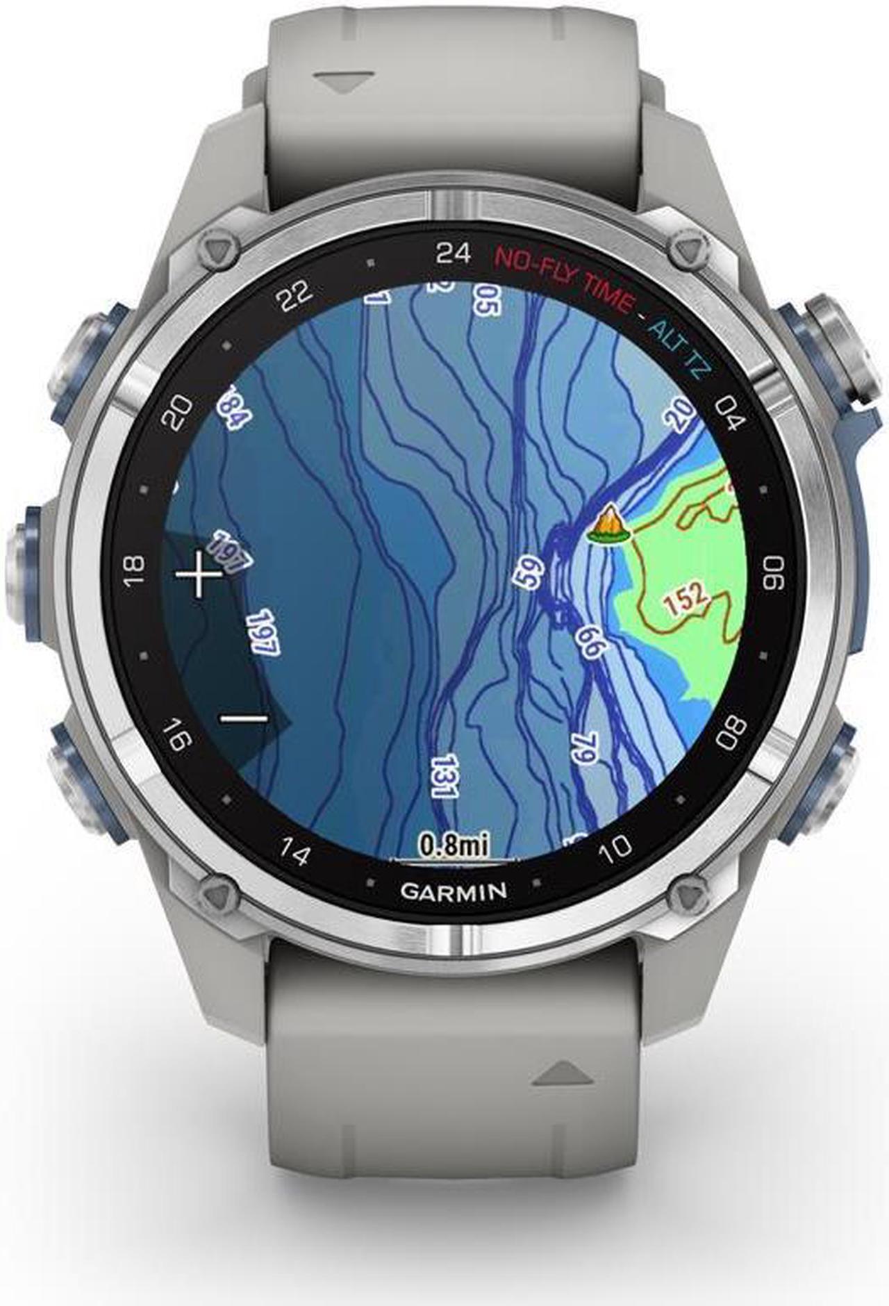 Alt view image 5 of 7 - Garmin Descent Mk3 Dive 43mm GPS Smart Watch, Stainless Steel,Gray Silicone Band