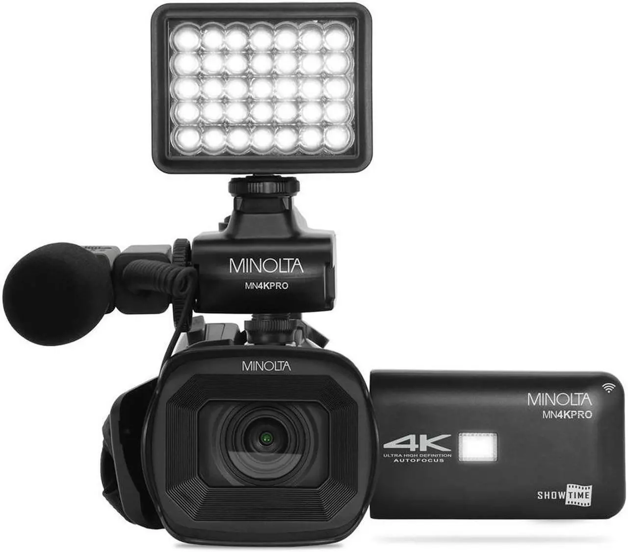 Alt view image 3 of 10 - Minolta MN4KPRO 4K60FPS Ultra HD / 64 MP Autofocus Pro Camcorder Kit w/WiFi