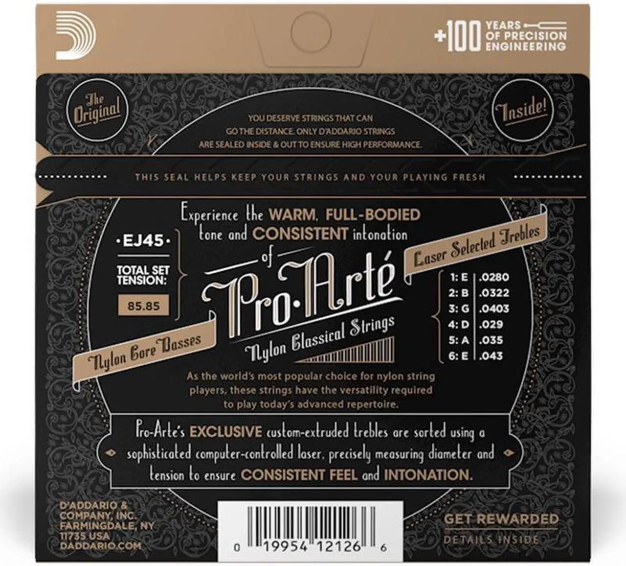 Alt view image 17 of 18 - 1set-D'Addario EJ45 Pro-Arte Classical Guitar Strings Normal Clear Nylon