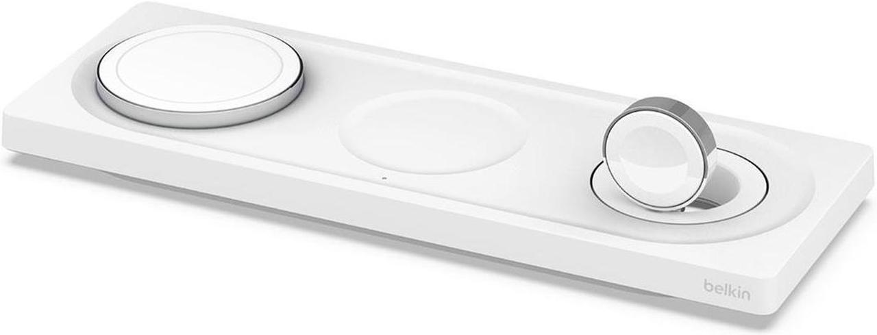 Alt view image 11 of 14 - BELKIN WIZ016TTWH BOOST CHARGE PRO White 3-in-1 Wireless Charging Pad with MagSafe