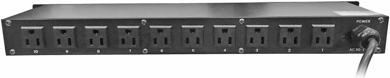 Alt view image 12 of 13 - 10 Plug Rack Mount Power Distribution Switch With 2 USB Charging Ports