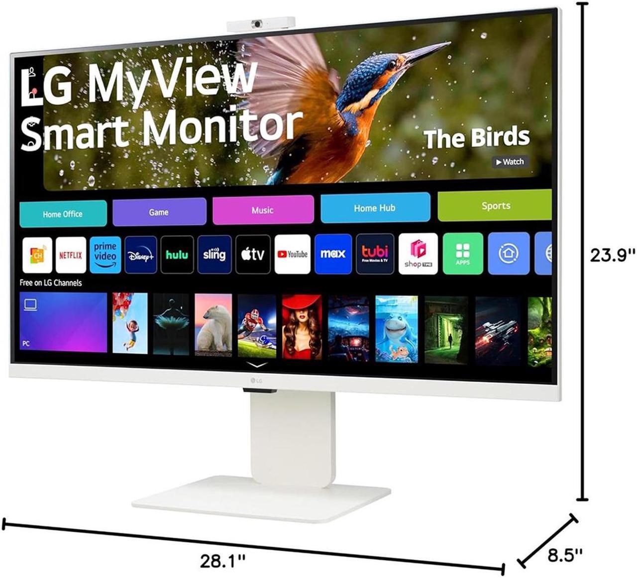 Alt view image 16 of 17 - LG 32SR85U-W 32-inch MyView 4K UHD, IPS Display, webOS Smart Monitor, ThinQ Home, USB Type-C 90W PD, Built-in FHD Webcam & Speaker, HDR 10, AirPlay 2, Screen Share, Bluetooth, White