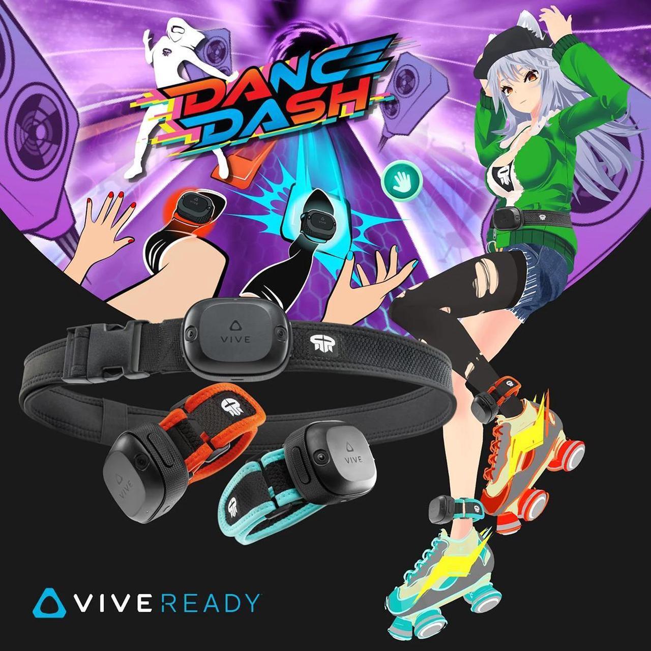 Alt view image 2 of 7 - Rebuff Reality TrackStrap Set w/Dance Dash Game Key for VIVE Ultimate Tracker
