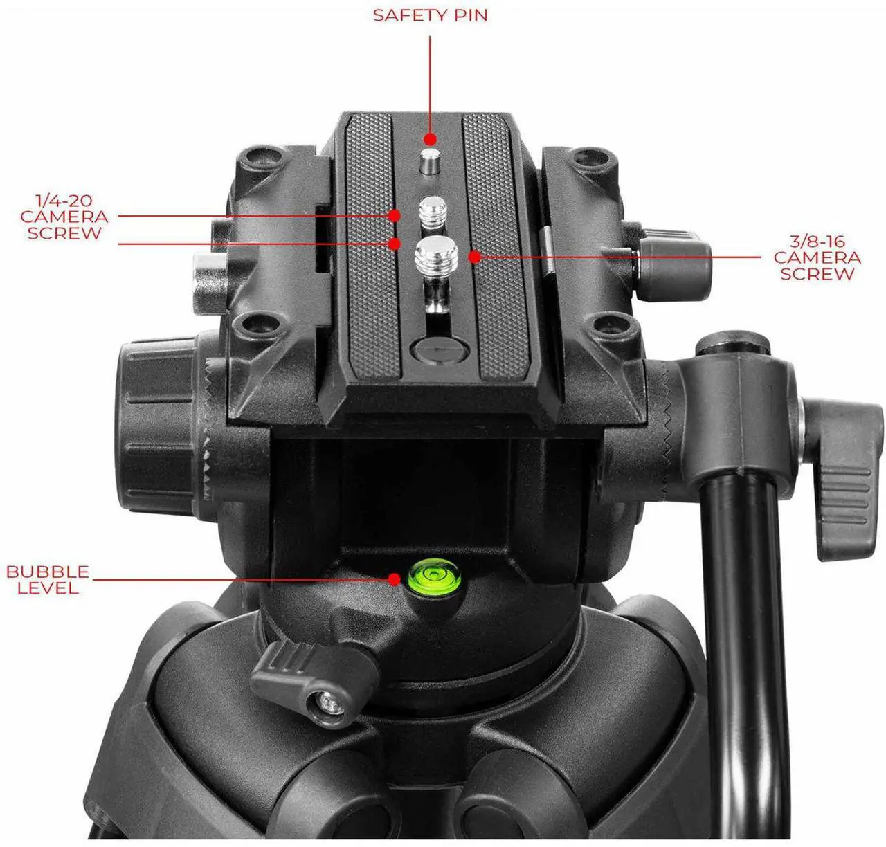 Alt view image 3 of 7 - Shape 4-Section Aluminum Video Tripod with 75mm Bowl Fluid Head #SVT10K
